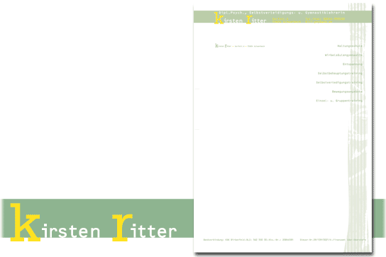 Logotype und Gesch&auml;ftspapiere f&uuml;r Kirsten Ritter, Schwerbach
